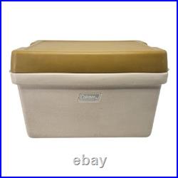 Coleman Vintage 1971 Cooler Ice Chest with Drain Plug Beige with Yellow Lid