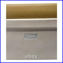 Coleman Vintage 1971 Cooler Ice Chest with Drain Plug Beige with Yellow Lid