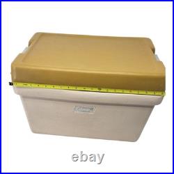 Coleman Vintage 1971 Cooler Ice Chest with Drain Plug Beige with Yellow Lid