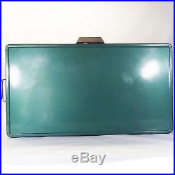 Coleman Vintage Cooler Green Large Metal 2 Ice Trays 28 x 15 1/2 x 16
