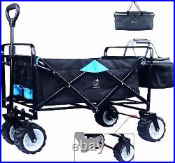 Collapsible Wagon Cart Heavy Duty Beach Outdoor Garden Aluminum Frame Cooler Bag
