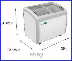 Commercial Ice Cream Chest Freezer 10 Cu. Ft. With Adjustable Thermostat White