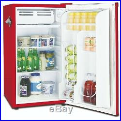 Compact Retro Mini Fridge Dorm Room Cooler With Freezer Home Office Refrigerator
