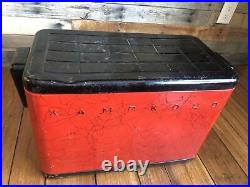 Cooler Kampkold Aluminum Ice Chest Red Black Kamplite Kampkook Kooklite Vintage