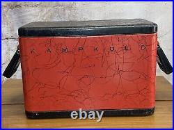 Cooler Kampkold Aluminum Ice Chest Red Black Kamplite Kampkook Vintage WG1