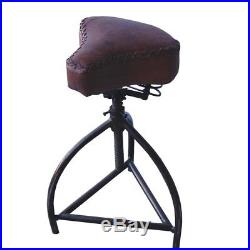 Cooler Swivel Old Bike Suspension Leather Antique Chair Vintage Bar Stool