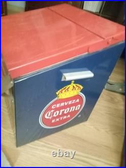 Corona Cooler Vintage Metal Beach Cooler Ice Chest