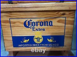Corona Extra Cerveza Beer SIGN Wood Metal Insulated Cooler 35# 24 bottles case