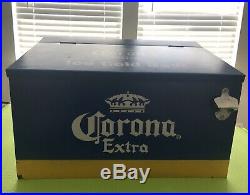 Corona Extra Metal Ice Cooler Beer Chest With Bottle Opener Rare- Preowned