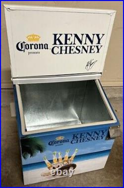 Corona Kenny Chesney Metal Beer Cooler Ice Box Chest Opener Autographed Signed