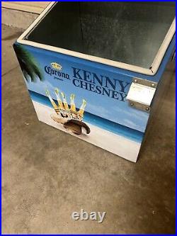 Corona Kenny Chesney Metal Beer Cooler Ice Box Chest Opener Autographed Signed