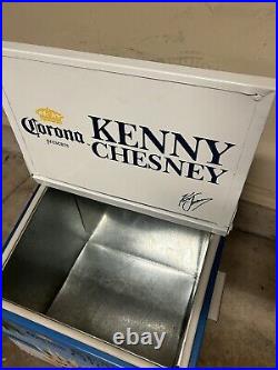 Corona Kenny Chesney Metal Beer Cooler Ice Box Chest Opener Autographed Signed