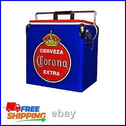Corona Retro Ice Chest Cooler Box-13L Portable Travel Cooler with Bottle Opener