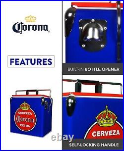 Corona Retro Ice Chest Cooler Box-13L Portable Travel Cooler with Bottle Opener