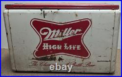 Cronstrom's Miller High Life Beer Metal Picnic Cooler Ice Chest 21