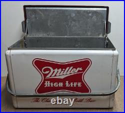 Cronstrom's Miller High Life Beer Metal Picnic Cooler Ice Chest 21 GREAT SHAPE
