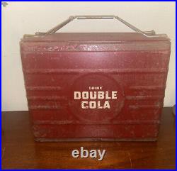 DOUBLE COLA Super Rare Vintage Drink Soda Pop Picnic Ice Chest Cooler Metal Sign