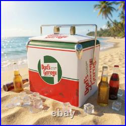 Dad's Garage 14Qt Metal Ice Chest Tailgating BBQ Party Portable Outdoor Cooler