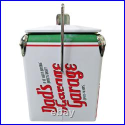 Dad's Garage 14Qt Metal Ice Chest Tailgating BBQ Party Portable Outdoor Cooler