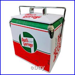 Dad's Garage 14Qt Metal Ice Chest Tailgating BBQ Party Portable Outdoor Cooler