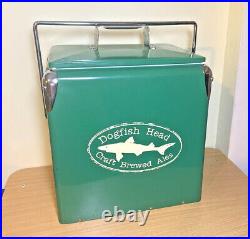 Dogfish Head Craft Brewed Ales Promotional Metal Beer Cooler Ice Box Green RARE