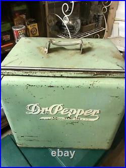 Dr Pepper Vintage 1950's All Metal Picnic Cooler Classic