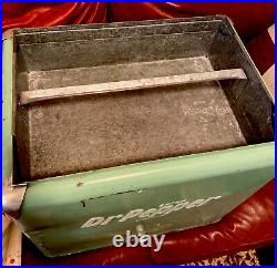 Dr Pepper Vintage 1950's All Metal Picnic Cooler Classic / Complete With 2 Trays