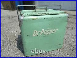 Dr Pepper Vintage 1950's All Metal Picnic Cooler Classic With Tray