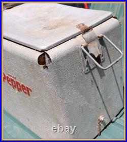 Dr. Pepper Vintage Metal Cooler Embossed Red Letters Soda Ice Chest Rare