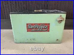 Dr Pepper Vintage Metal Cooler Good For Life Sign ATLAS METAL WORKS Dallas Texas