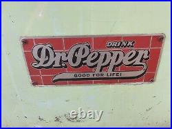 Dr Pepper Vintage Metal Cooler Good For Life Sign ATLAS METAL WORKS Dallas Texas