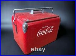 Drink Coca Cola Bottles Cooler, Vintage Metal Picnic Ice Chest, Bottle Opener