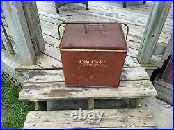 Drink Cola 1950s Ice Chest Cooler Vintage Metal Signs Antique Collectible Retro