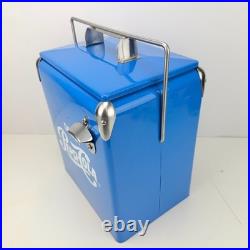 Drink Pepsi-Cola Retro Metal Cooler Ice Chest Blue Bottle Opener Portable Picnic