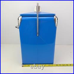 Drink Pepsi-Cola Retro Metal Cooler Ice Chest Blue Bottle Opener Portable Picnic
