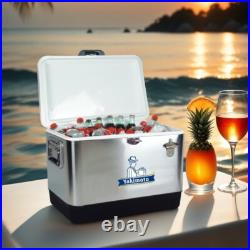 Drink Refrigeration Metal Cooler 51L Yakimoto Reto Ice Chest for Party Traveling