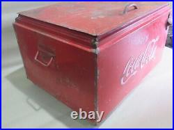 ENJOY Coca-Cola SODA bottle Metal ICE CHEST Cooler RAISED WRITING bottle opener