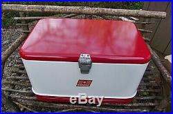 ESTATE FIND Vtg 1950s-60s Hawthorne Galvanized Ice Chest Cooler Tray Red & White