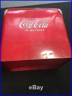 Early Coca Cola Metal Cooler Advertising Collectible In Original Box