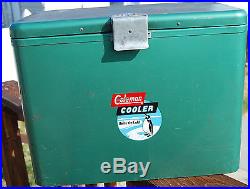 Early Coleman Metal Penguin Logo Steel Green Coleman Model 632 Cooler