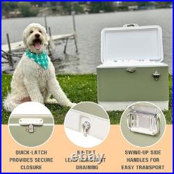 FSE Retro Metal Cooler, 80 Can/54 Qt. Capacity, Hard-Sided, Two Tone, Holds Up FSE Retro Metal Cooler, 80 Can/54 Qt. Capacity, Hard-Sided, Two Tone, Holds Up