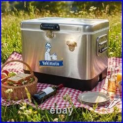 Factory Direct Yakimoto 54Qt Metal Cooler Stainless Steel Heavy Duty Ice Chest