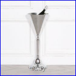 Floor Standing Polished Aluminium Metal Champagne Wine Cooler Ice Bucket