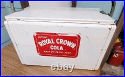 Free Shipping Vtg 1950s Metal RC Royal Crown BEST BY TASTE TEST Cooler Hinged