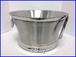 Frontgate Metal Ice Bucket With Bottle Opener Antique Silver Wine Beer Cooler NIB