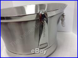 Frontgate Metal Ice Bucket With Bottle Opener Antique Silver Wine Beer Cooler NIB