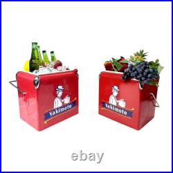Fruit Freshness Metal Ice Cooler Box 13L Yakimoto for Camping Picnic Family Days