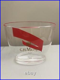 G. H. Mumm Champagne Cooler Set In Silver Metal And Red Leather