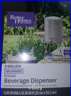 Galvanized Drink Dispenser 3 Gallon Beverage Cooler Milk Water Outdoor PartyNEW