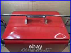 Gearbox 2001 Vintage Style Coca-Cola Red/Metal Ice Chest Cooler WithBottle Opener